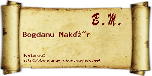 Bogdanu Makár névjegykártya